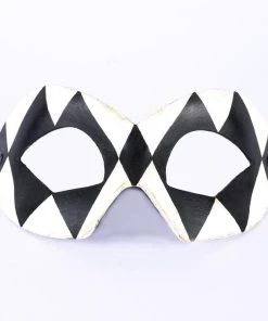Carta Alta Mens Harlequin Black And White Venetian Masquerade Mask