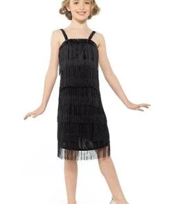 Karnival Costumes Black 20s Flapper Dress For Girls Kids