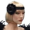 Carnival Products Womens Rose Black Flapper 20's Headband