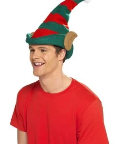 Smiffy's Elf Striped Christmas Hat With Ears Buy Costumes