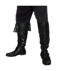 Smiffys Mens Pirate Black Vinyl Accessory Bootcovers For Adults