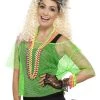 Smiffy's Fishnet 80s Neon Green Costume Top Buy Costumes