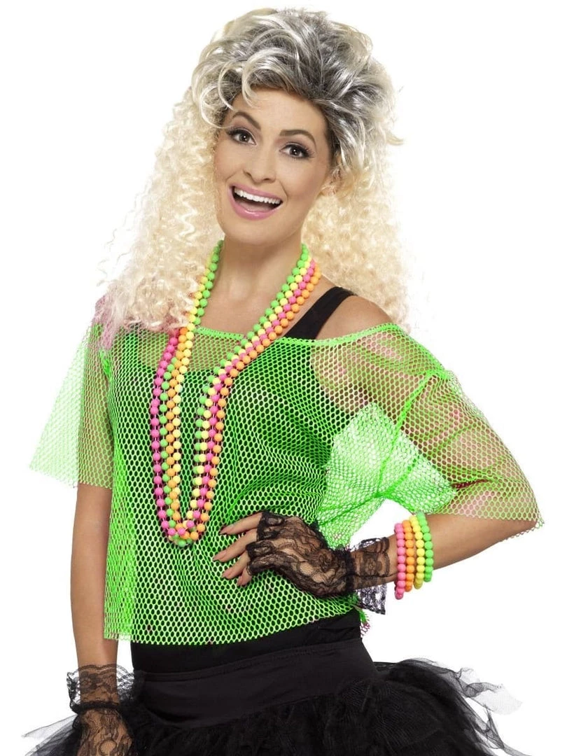 Smiffy's Fishnet 80s Neon Green Costume Top Buy Costumes 3 Smiffy's Fishnet 80s Neon Green Costume Top Buy Costumes