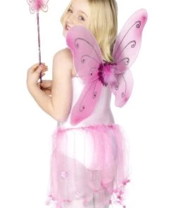 Smiffys Pink Butterfly Wings & Wand Children's Accessory Buy Costumes