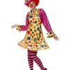 Smiffys Lady Clown Costume Multi Coloured Womens