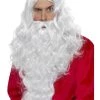 Smiffy's Santa Long White Wig And Beard Set Buy Costumes