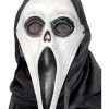 Smiffy's Screamer Glow In The Dark Mask With Hood Mens 1 Smiffy's Screamer Glow In The Dark Mask With Hood Mens