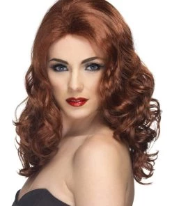 Smiffy's Glamorous Wig Movie Star Auburn Womens