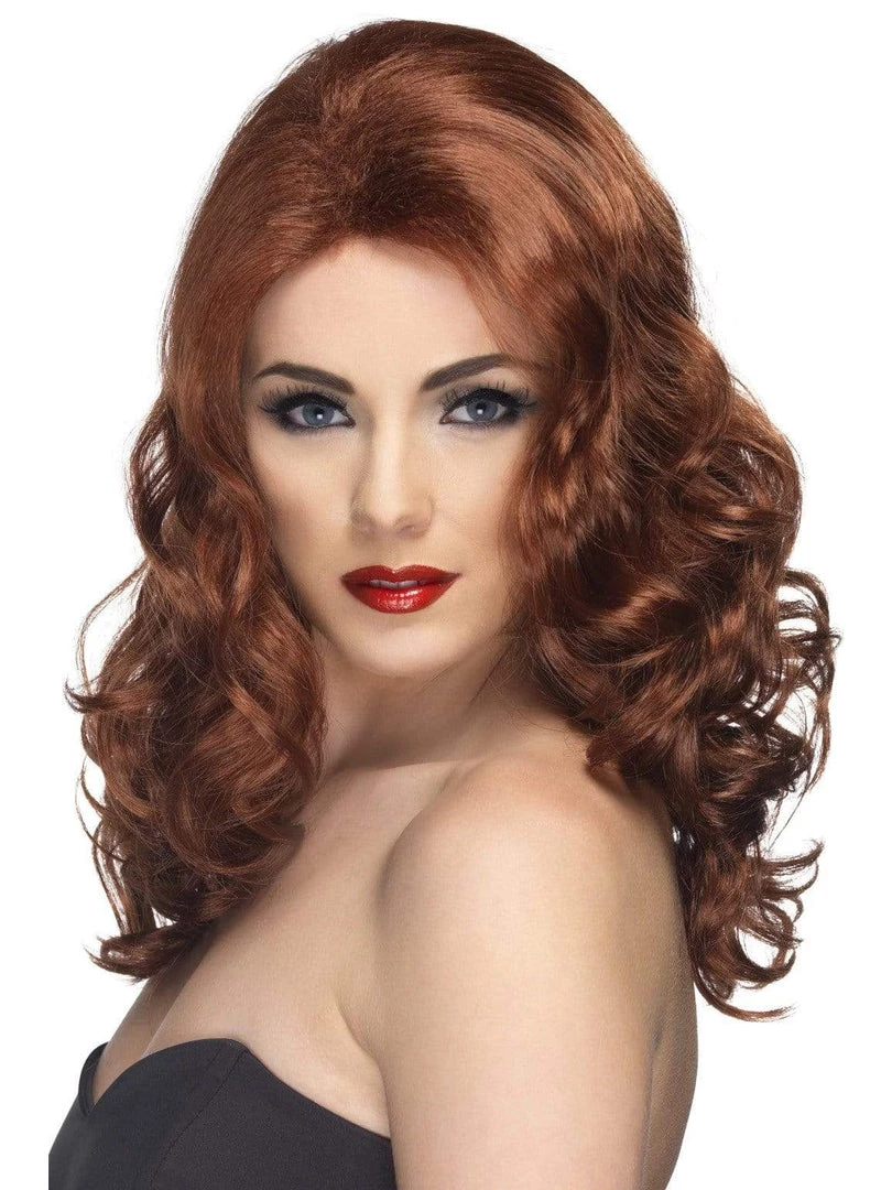 Smiffy's Glamorous Wig Movie Star Auburn Womens 3 Smiffy's Glamorous Wig Movie Star Auburn Womens