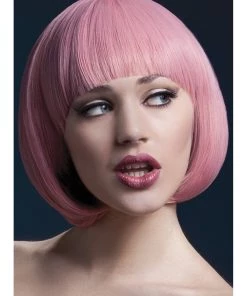 Smiffys Mia Pastel Pink Heat Resistant Accessory Wig Womens