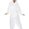 Smiffys Womens White Rabbit Costume Jumpsuit