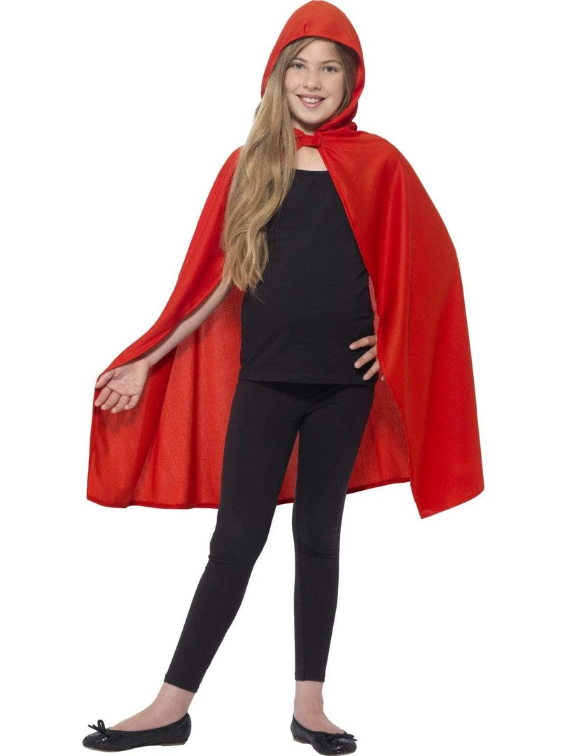 Smiffys Hooded Cape Red Girls 3 Smiffys Hooded Cape Red Girls