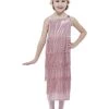 Smiffy's 20s Pink Flapper Costume For Girls Kids