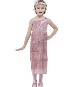 Smiffy's 20s Pink Flapper Costume For Girls Kids
