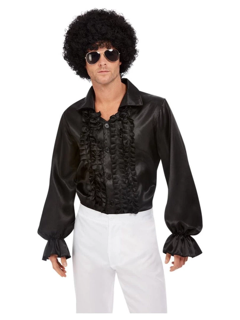 Smiffy's Buy Costumes 60's 70's Black Ruffled Shirt 4 Smiffy's Buy Costumes 60's 70's Black Ruffled Shirt