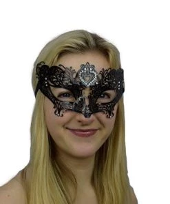 Tomfoolery Metal Black Mask Filigree Buy Costumes