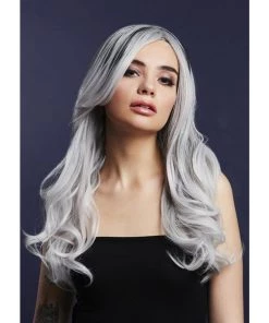 Smiffys Khloe Ice Silver Blend Heat Resistant Accessory Wig