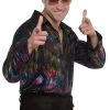 Amscan Mens Disco 70s Men's Shiny Metallic Shirt 2 Amscan Mens Disco 70s Men's Shiny Metallic Shirt