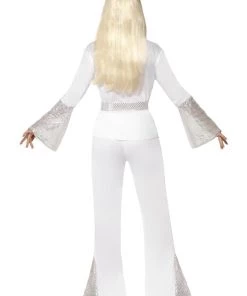 Smiffy's Disco 70s White Sequin Women's Costume Womens