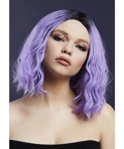 Smiffys Cara Violet Blend Heat Resistant Accessory Wig Womens