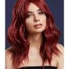 Smiffys Womens Ashley Ruby Red Heat Resistant Accessory Wig