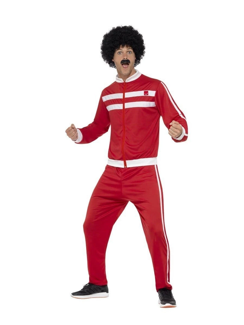 Smiffys 80s Tracksuit Scouser Red & White 3 Smiffys 80s Tracksuit Scouser Red & White