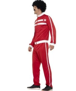 Smiffys 80s Tracksuit Scouser Red & White
