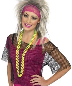 Smiffy's Womens Popstar 80s Mesh Black Fishnet Costume Top