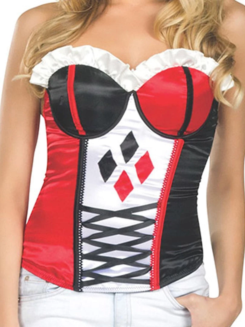 Rubies Womens Harley Quinn Corset For Women 4 Rubies Womens Harley Quinn Corset For Women