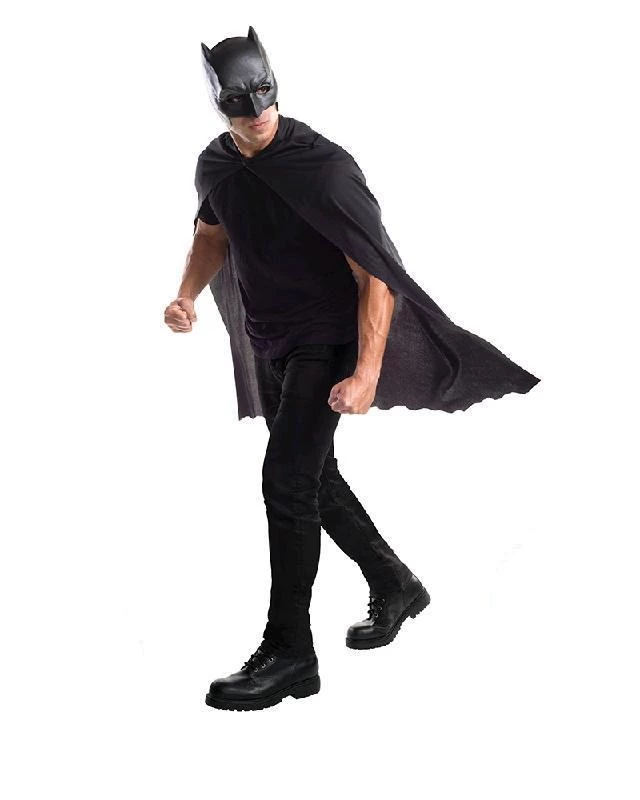 Rubie's Mens Batman DC Superhero Adult Mask And Cape Set 3 Rubie's Mens Batman DC Superhero Adult Mask And Cape Set