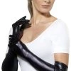 Smiffys Black Long Gloves Wet Look Womens 1 Smiffys Black Long Gloves Wet Look Womens