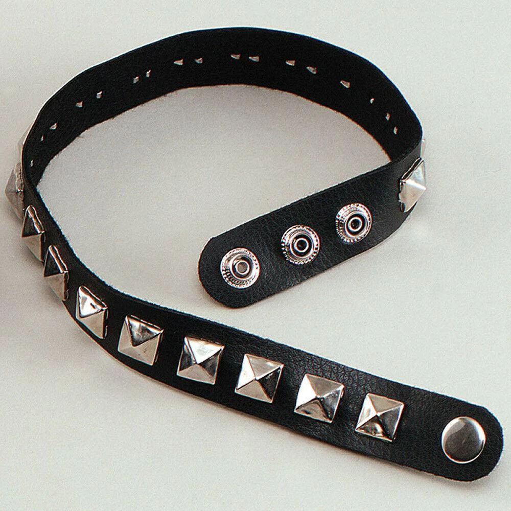 Carnival Products Punk Black Vinyl Studded Choker 80's Fancy Dress 4 Carnival Products Punk Black Vinyl Studded Choker 80's Fancy Dress
