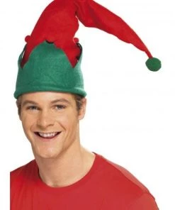 Smiffy's Elf Christmas Long Hat With Pom Poms Buy Costumes