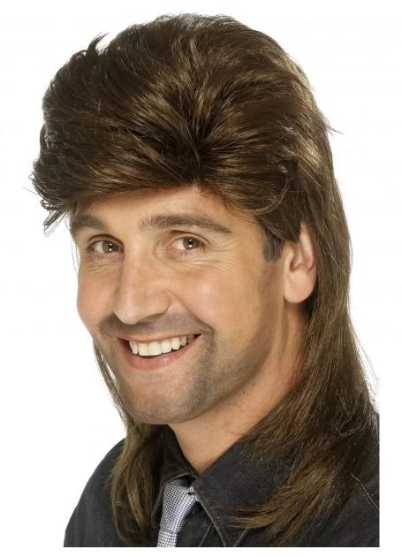 Smiffy's Mullet Classic 80s Brown Wig 3 Smiffy's Mullet Classic 80s Brown Wig