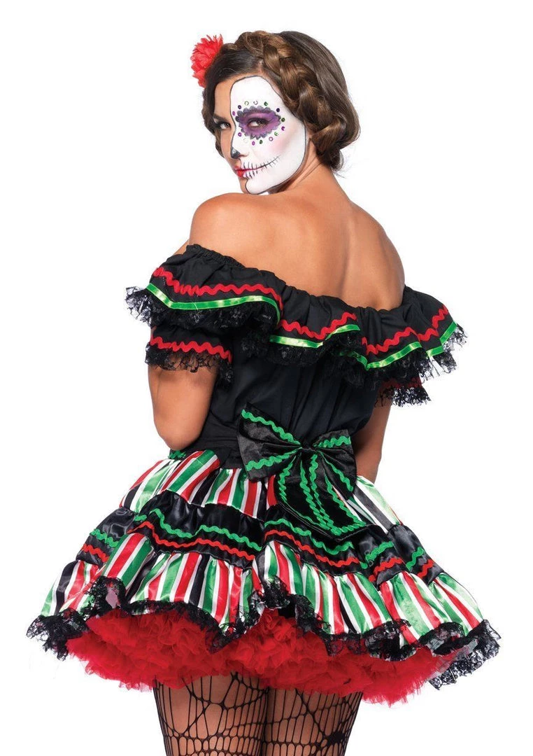 Leg Avenue Womens Day Of The Dead Doll Mexican Sugar Skull Halloween Costume 4 Leg Avenue Womens Day Of The Dead Doll Mexican Sugar Skull Halloween Costume