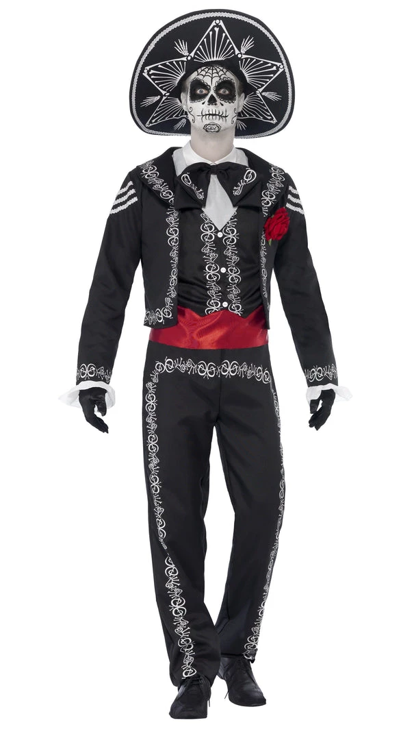 Smiffy's Day Of The Dead Senor Bones Mexican Costume Mens 3 Smiffy's Day Of The Dead Senor Bones Mexican Costume Mens