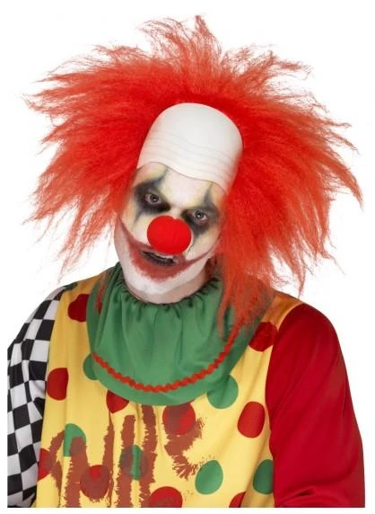 Smiffy's Mens Clown Deluxe Red Wig With Bald Head 3 Smiffy's Mens Clown Deluxe Red Wig With Bald Head