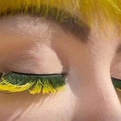 Carnival Products Eyelashes Yellow And Black Feathers