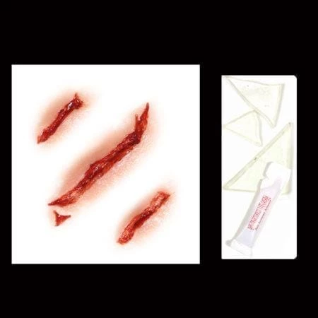 Tinsley Transfers Glass Shards Fake Wound Horror Makeup Halloween 3D FX Transfers 4 Tinsley Transfers Glass Shards Fake Wound Horror Makeup Halloween 3D FX Transfers