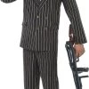 Smiffy's Pin Striped Gold 1920's Gatsby Gangster Mens 20s Costume