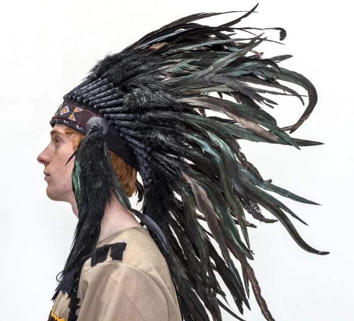 Interalia Indian Headdress Black Feather Native American Chief Quality Headgear Womens 3 Interalia Indian Headdress Black Feather Native American Chief Quality Headgear Womens