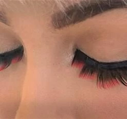 Carnival Products Jagged False Eyelashes With Red Tips