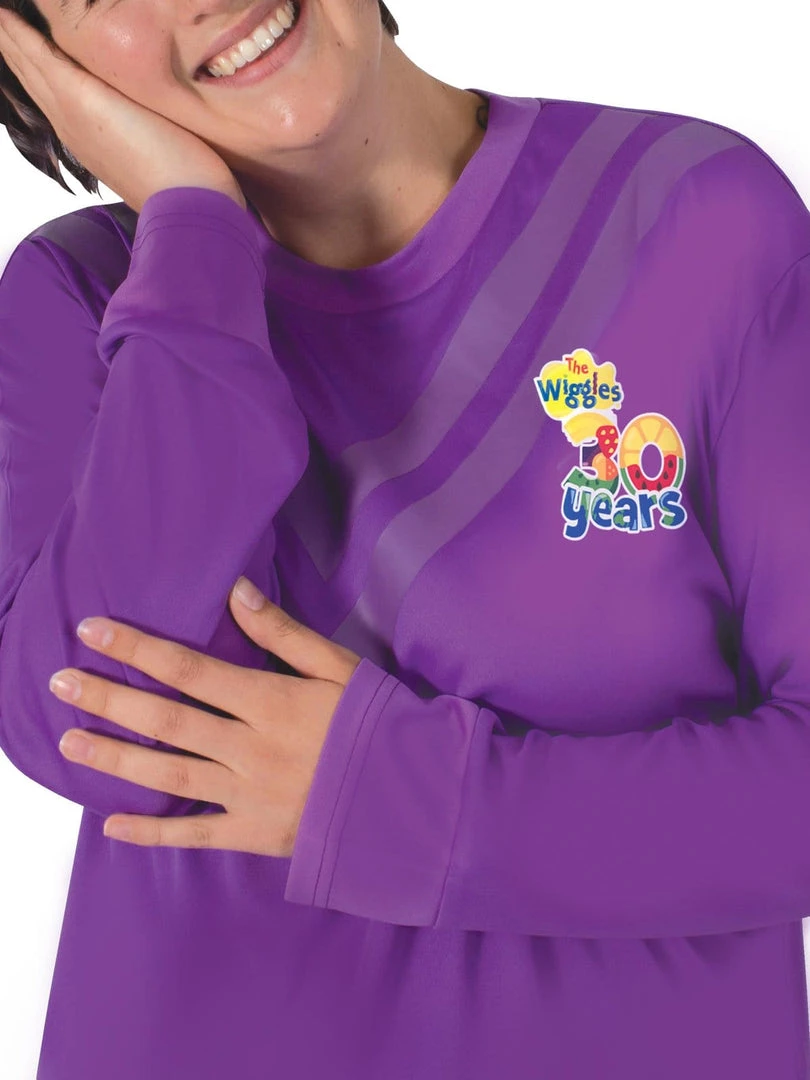 Rubie's Lachy Purple Wiggles Deluxe 30th Anniversary Costume Top For Adults 5 Rubie's Lachy Purple Wiggles Deluxe 30th Anniversary Costume Top For Adults