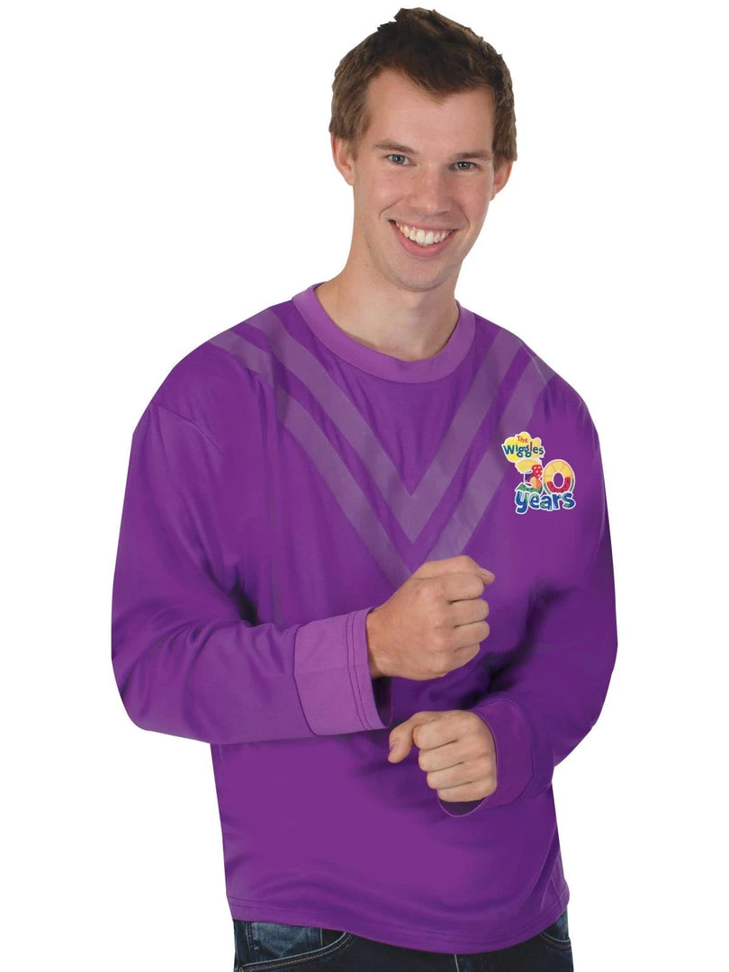 Rubie's Lachy Purple Wiggles Deluxe 30th Anniversary Costume Top For Adults 4 Rubie's Lachy Purple Wiggles Deluxe 30th Anniversary Costume Top For Adults
