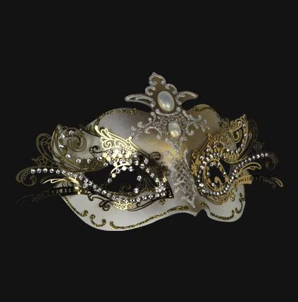 Carta Alta Extravaganza Ladies White Deluxe Mask Venetian Masquerade Womens 4 Carta Alta Extravaganza Ladies White Deluxe Mask Venetian Masquerade Womens