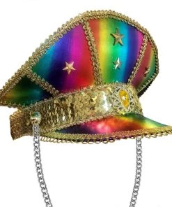 Sweidas Womens Mardi Gras Festival Hat Rainbow Visor