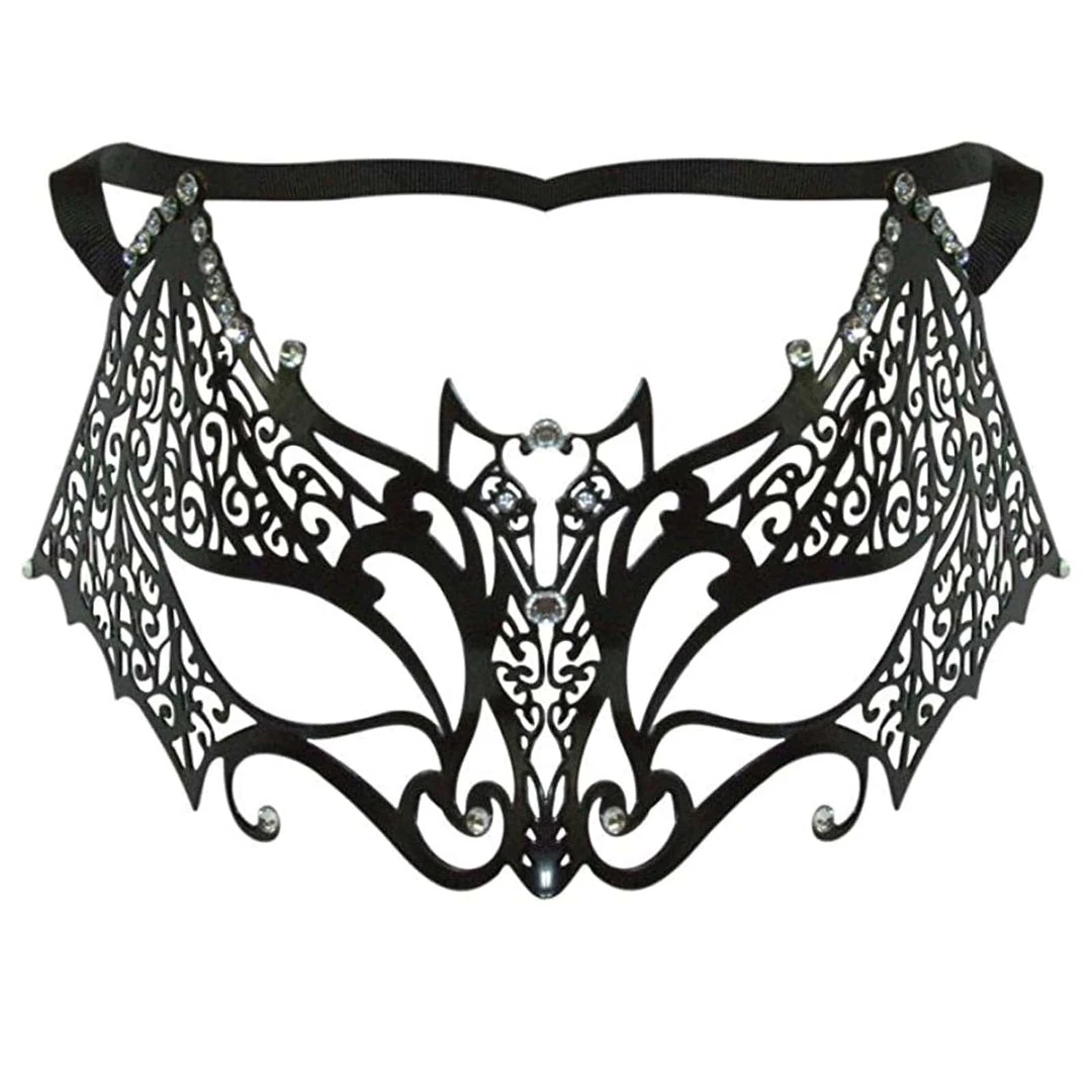 Sweidas Metal Masquerade Mask Black Bat Filigree 3 Sweidas Metal Masquerade Mask Black Bat Filigree