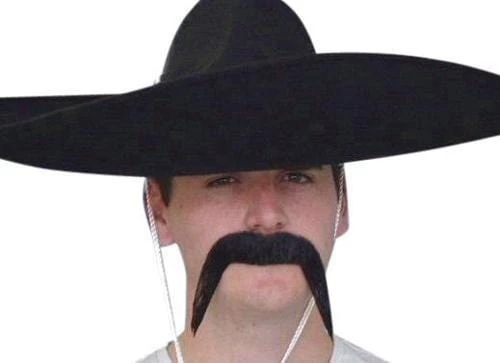 Carnival Products Mexican Black Moustache Western Bandit Costume Mo Mens 3 Carnival Products Mexican Black Moustache Western Bandit Costume Mo Mens