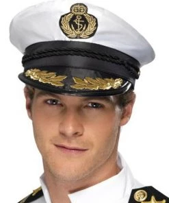 Carnival Products Nautical White Captain Costume Hat