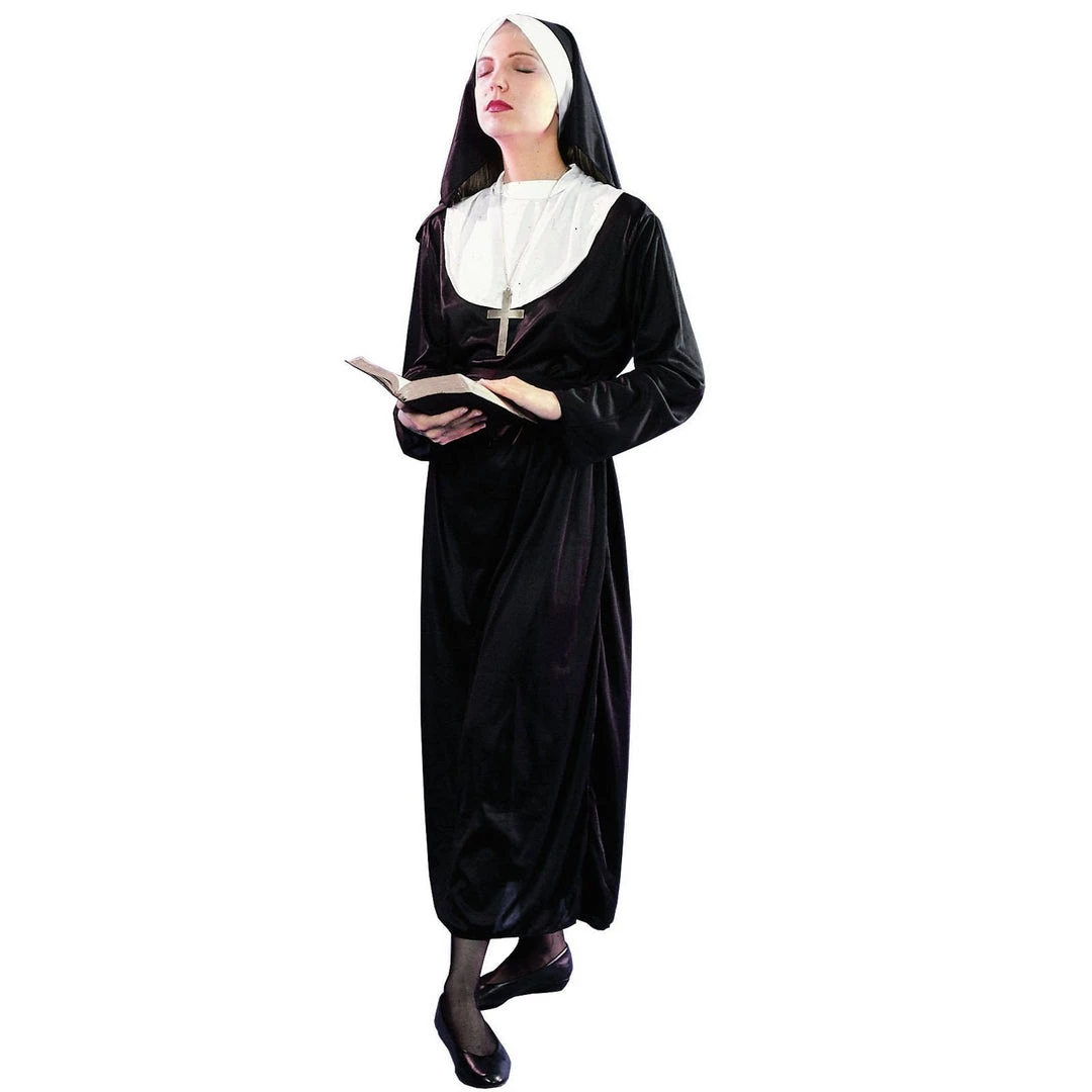Sweidas Nun Womens Adult Costume Dress Headdress & Collar 3 Sweidas Nun Womens Adult Costume Dress Headdress & Collar